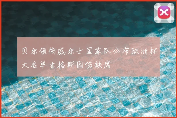 贝尔领衔威尔士国家队公布欧洲杯大名单吉格斯因伤缺席